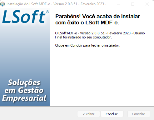 MDF-e - Conclusao-Instalacao