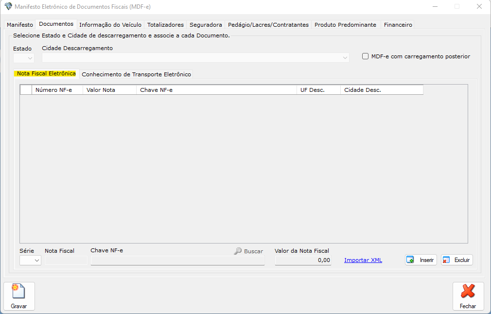 MDF-e Documentos-NFe